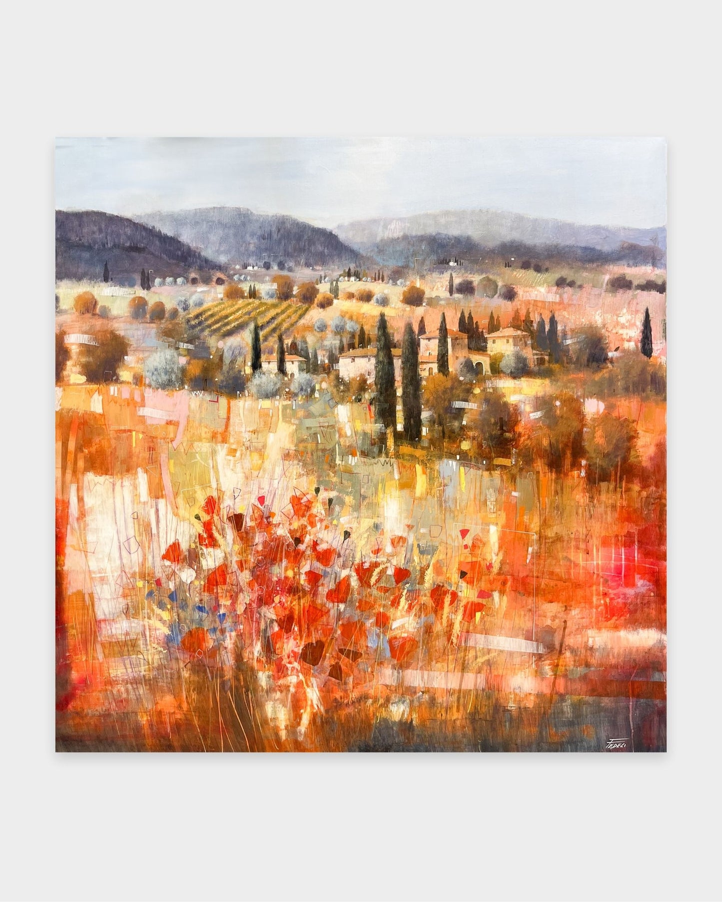 Campagna Toscana con Papaveri