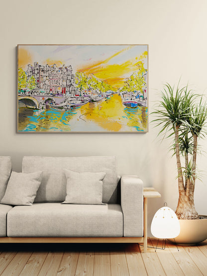 Sunset At The Canal - Jaloe Art Gallery