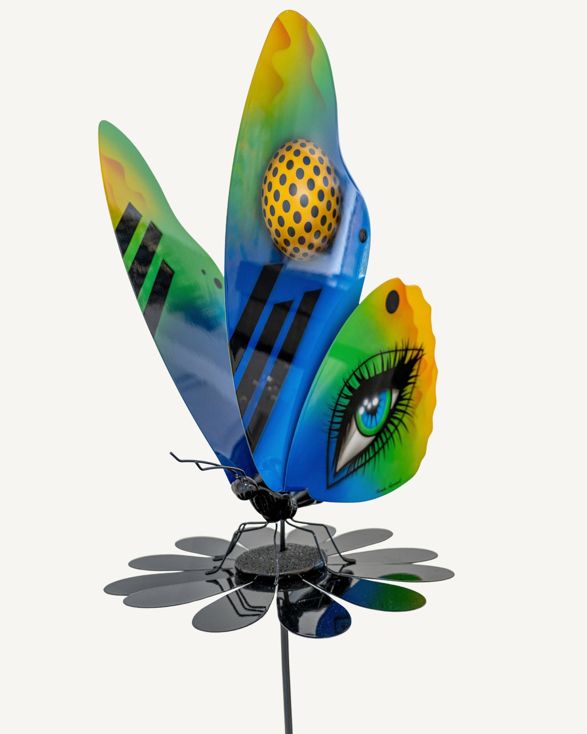 Untitled, steel butterfly sculpture by Pineda Mariscal, wings detail