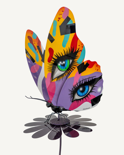 Untitled, steel butterfly sculpture by Pineda Mariscal, wings detail
