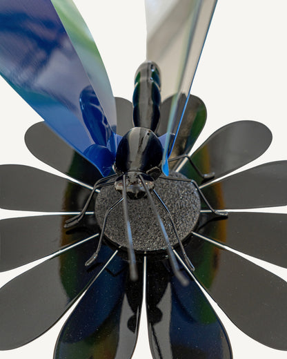 Untitled, steel butterfly sculpture by Pineda Mariscal, view from below
