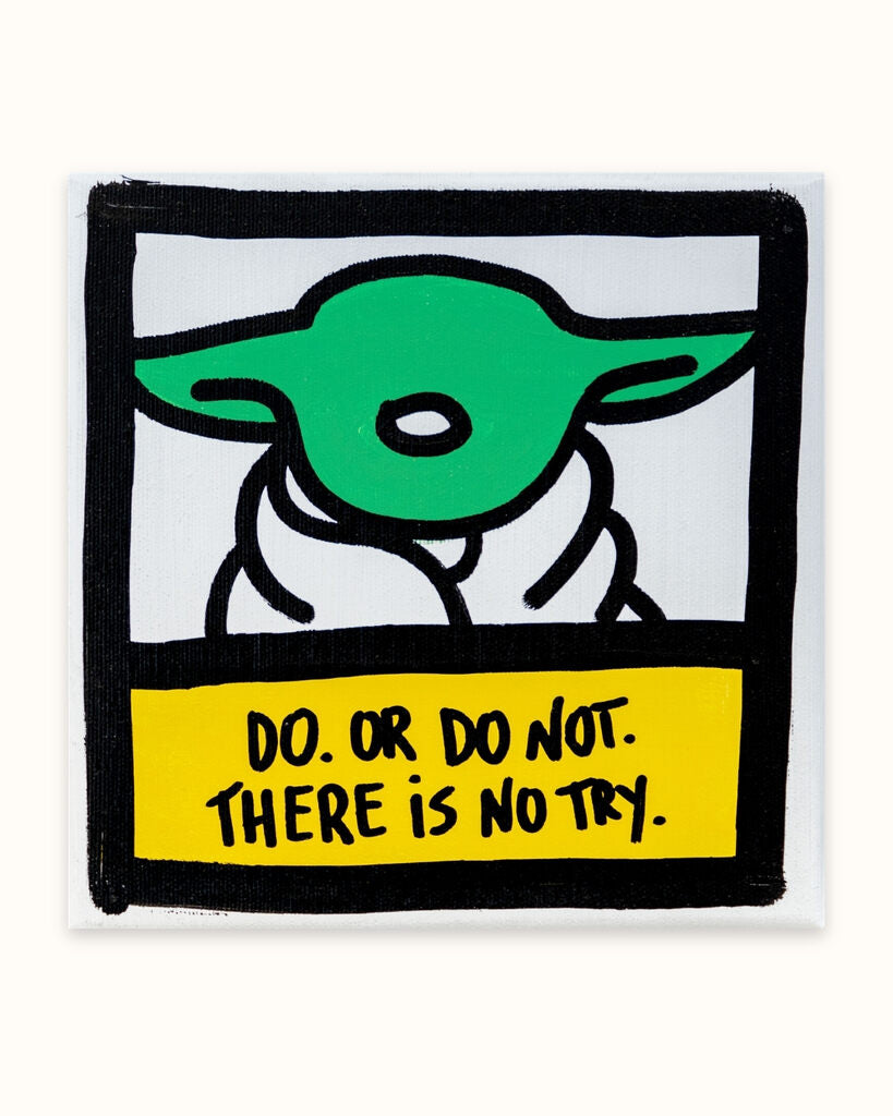 Melkio - Yoda - 20x20 cm - Mix media on canvas