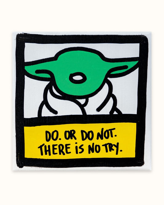 Melkio - Yoda - 20x20 cm - Mix media on canvas