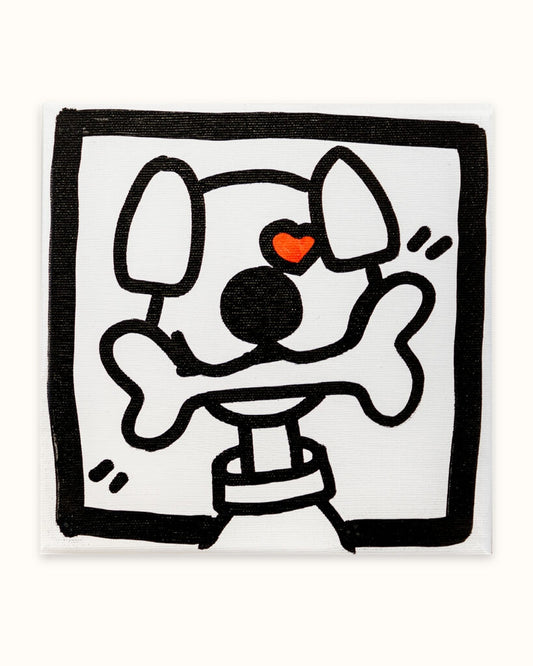 Melkio - Woof - 20x20 cm - Mix media on canvas