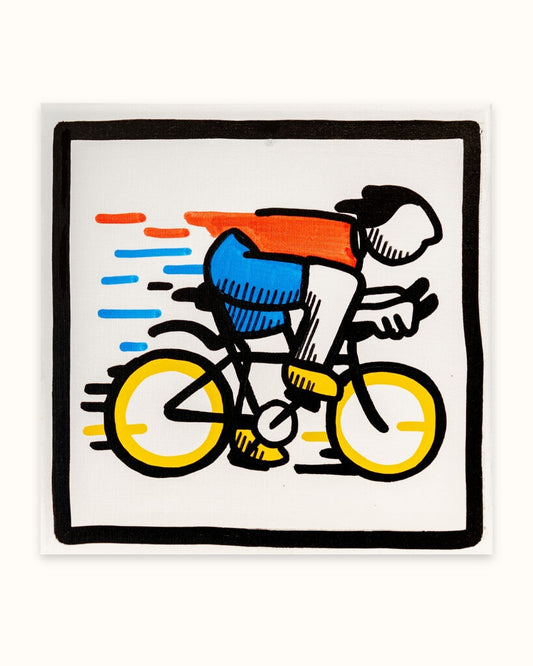 Melkio - Bike - 30x30 cm - Mix media on canvas
