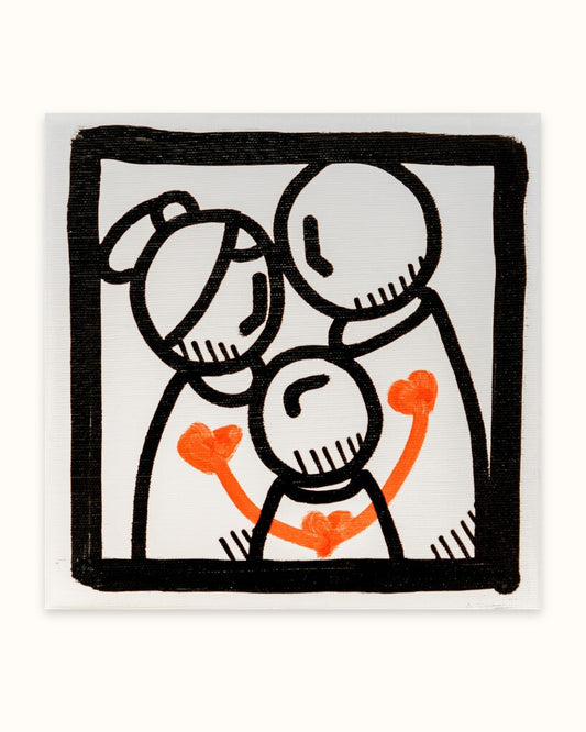 Melkio - Family Connection - 20x20 cm - Mix media on canvas