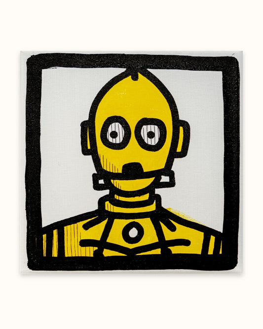 Melkio - C-3PO - 20x20 cm - Mix media on canvas