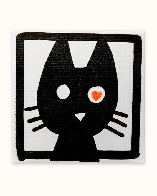 Melkio - Meow - 20x20 cm - Mix media on canvas