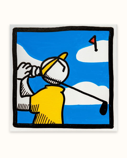Melkio - Golf - 30x30 cm - Mix media on canvas
