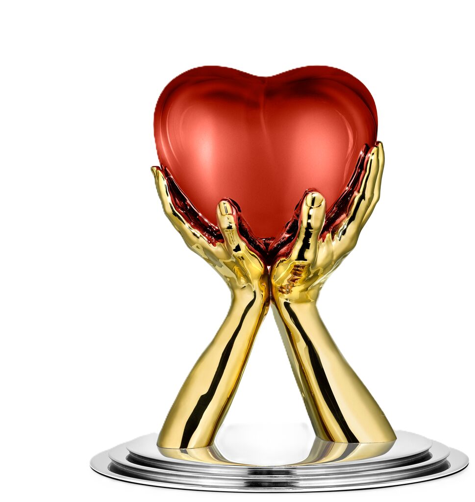 I Give You My Heart III, Red Chrome by Lorenzo Quinn | Jaloe Art Gallery