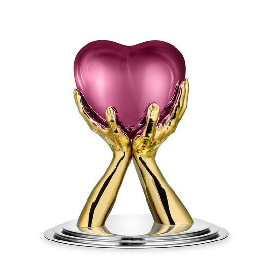 I Give You My Heart III, Pink Chrome by Lorenzo Quinn | Jaloe Art Gallery
