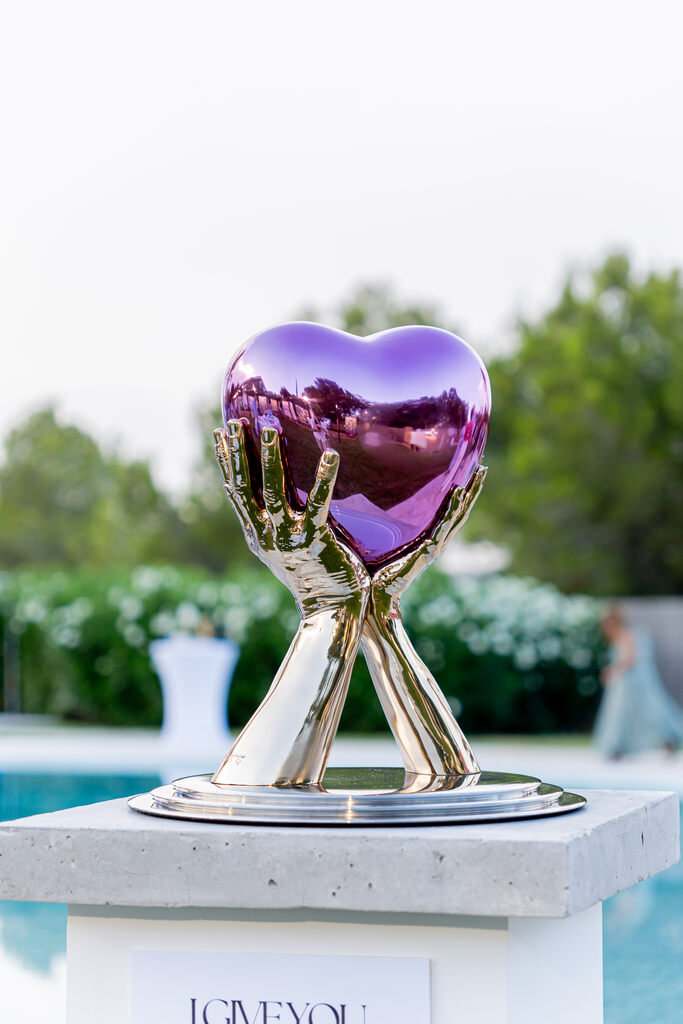 I Give You My Heart III, Pink Chrome by Lorenzo Quinn | Jaloe Art Gallery